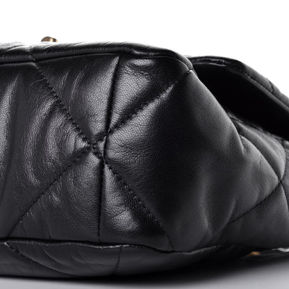 Chanel Shiny Goatskin Quilted Large Chanel 19 Flap Black 10 of 10