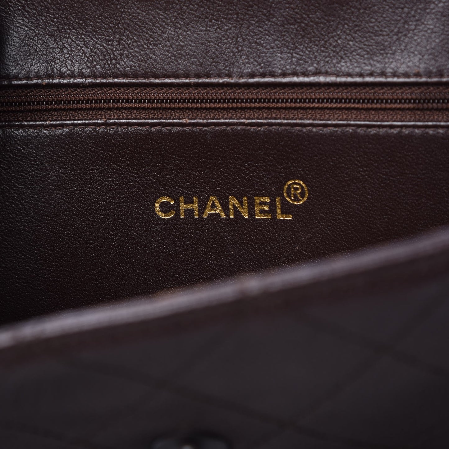 Caviar Quilted Flap Shoulder Bag Brown