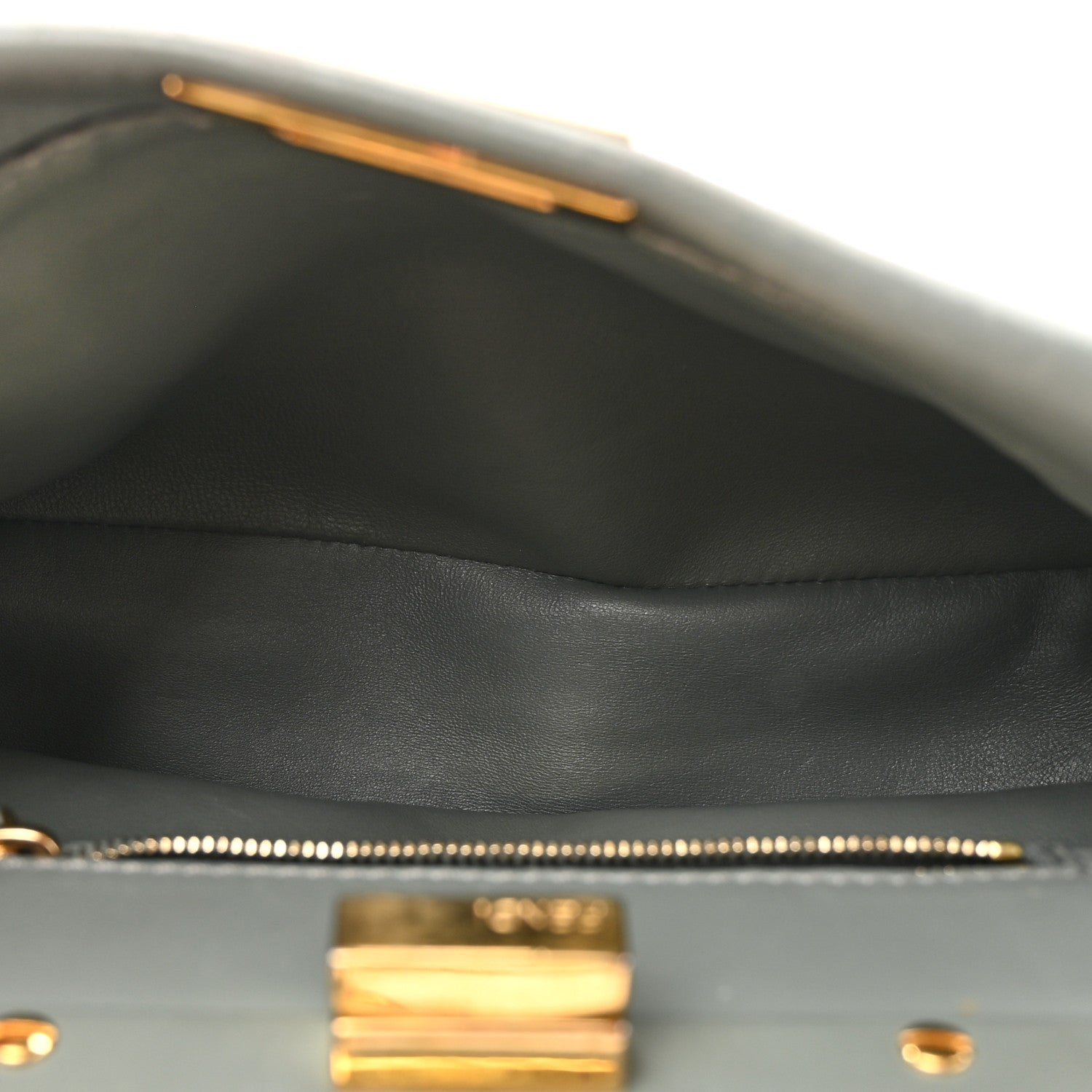 Fendi Nappa Mini Peekaboo Iconic Satchel Fumo 6 of 19