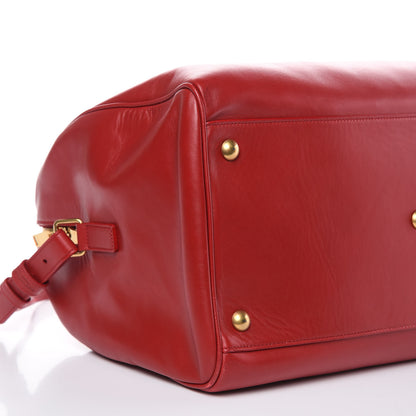 Saint Laurent Calfskin Classic Duffle 12 Red 8 of 12