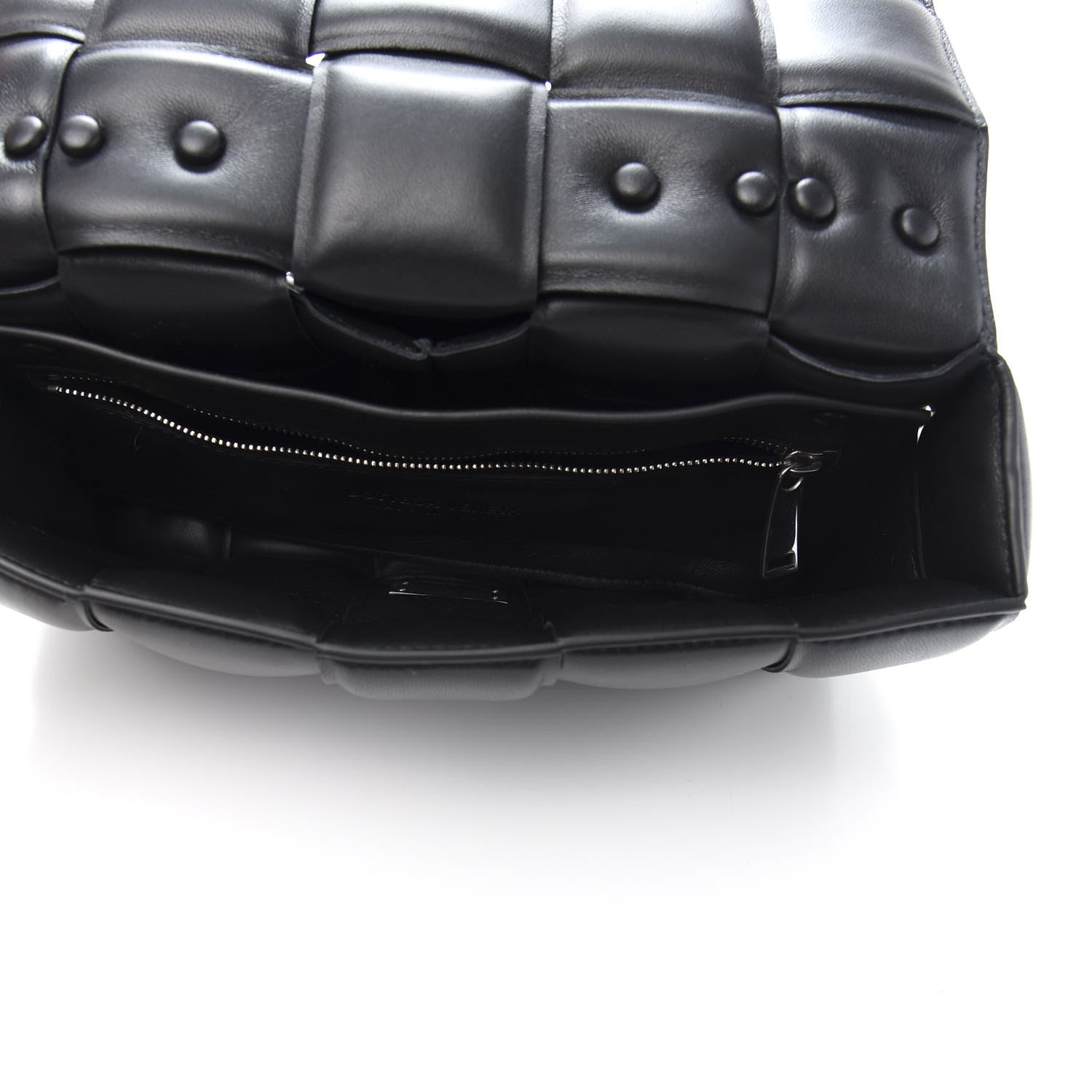 Bottega Veneta Lambskin Maxi Intreccio Padded Chain Cassette Crossbody Bag Black 5 of 9