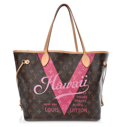 Louis Vuitton Monogram Hawaii V Neverfull MM Hot Pink 1 of 8