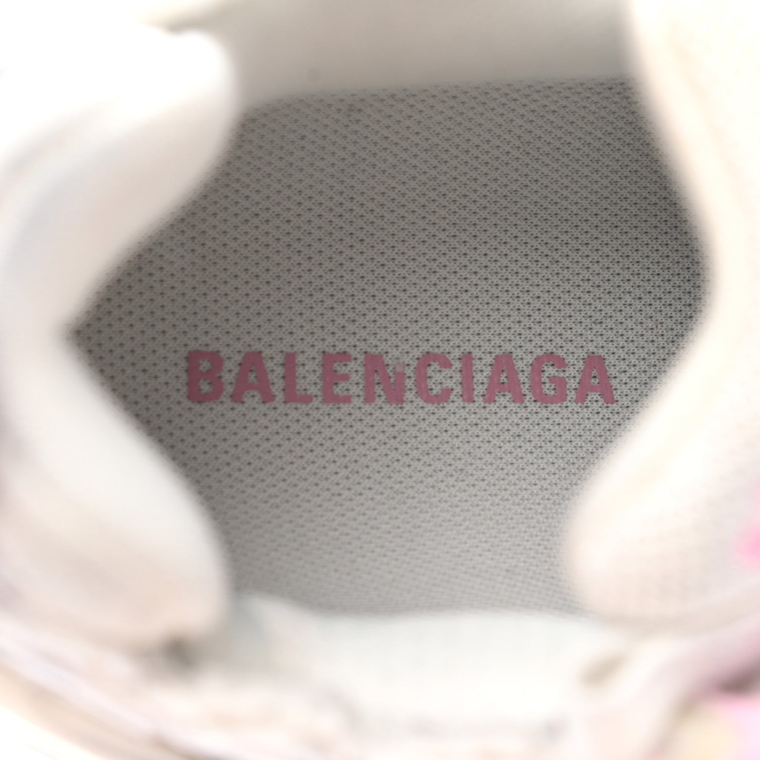 Balenciaga Mesh Rubber Distressed Womens Runner Sneakers 37 White Pink Beige 7 of 13