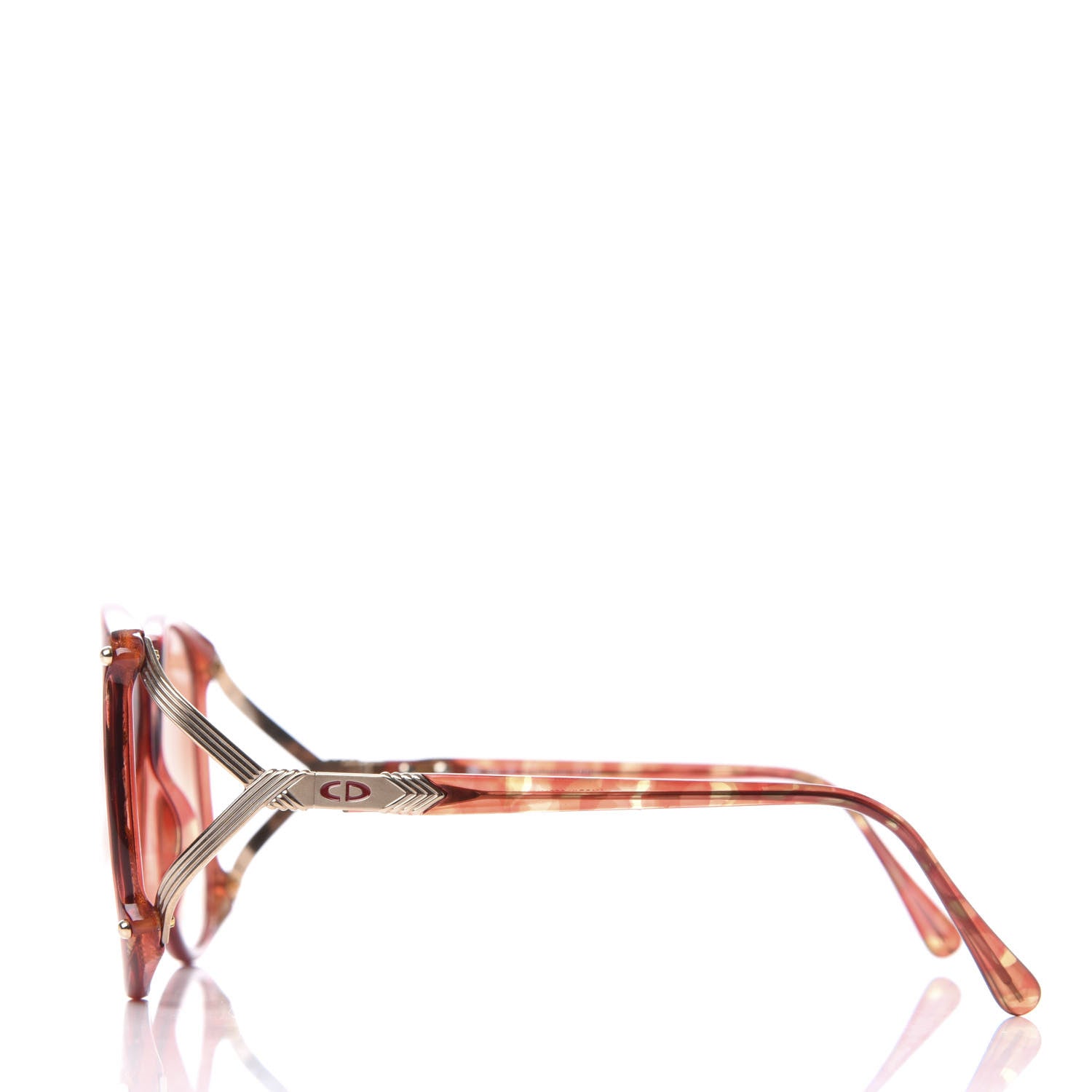 Christian Dior Square Sunglasses Orange Tortoise 3 of 6