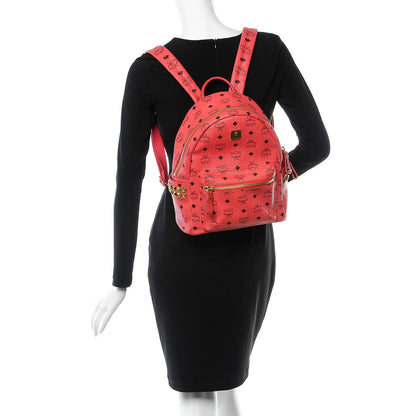 MCM Visetos Side Stud Small Stark Backpack Corail 2 of 11