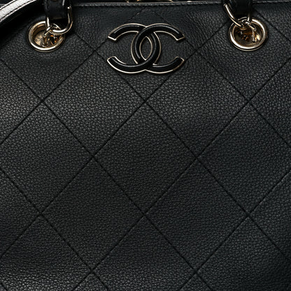 Chanel Bullskin Stitched Small Shopping Tote Black 8 of 10