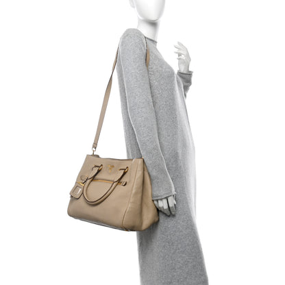 Prada Vitello Daino Tote Sabbia 2 of 14