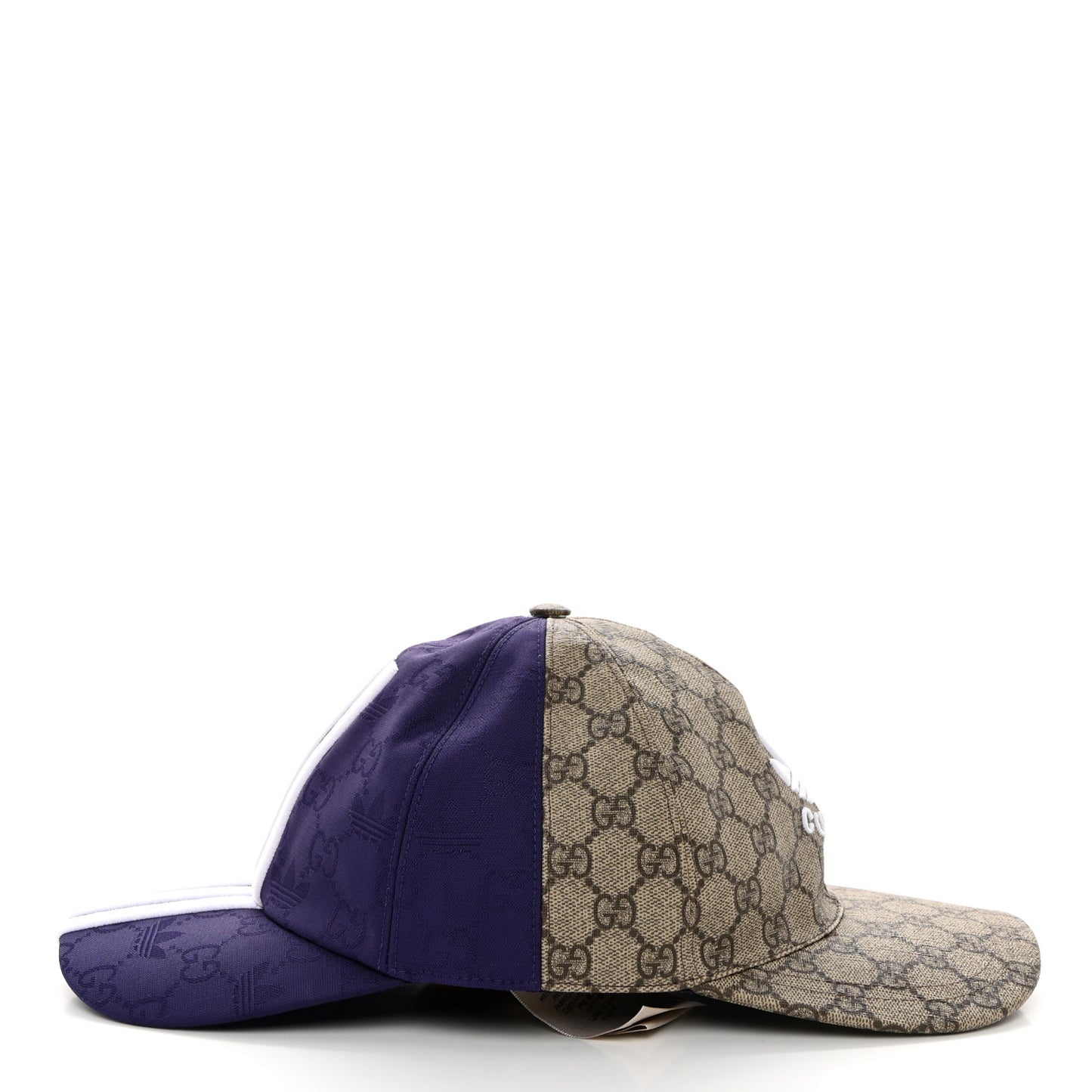 X ADIDAS GG Supreme Monogram Double Sided Baseball Hat XL Beige Purple