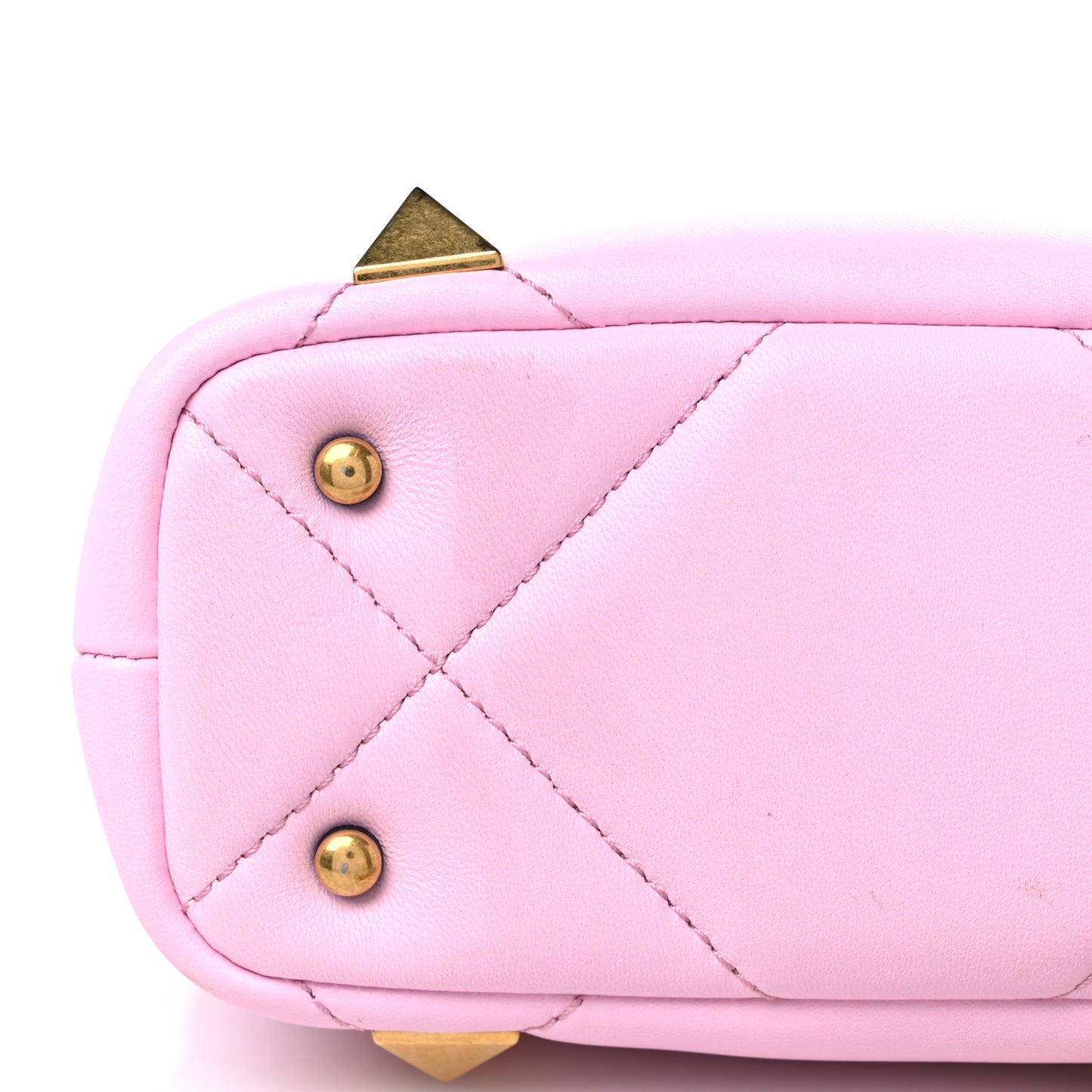 Nappa Mini Roman Stud The Handle Bag Pink Borealis