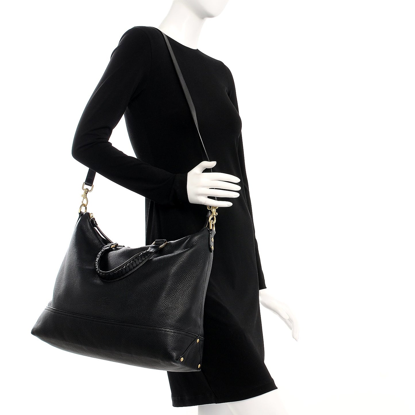 Pebbled Calfskin Effie Hobo Black