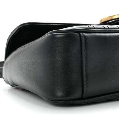 Gucci Calfskin Matelasse Small GG Marmont Shoulder Bag Black 7 of 8