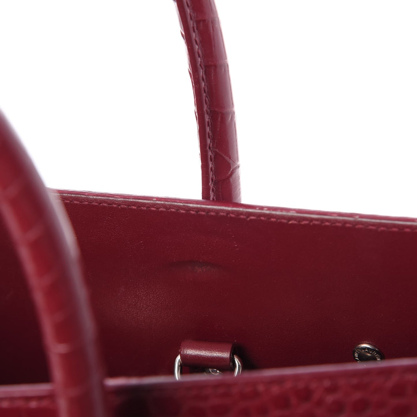Calfskin Crocodile Embossed Small Sac De Jour Rouge