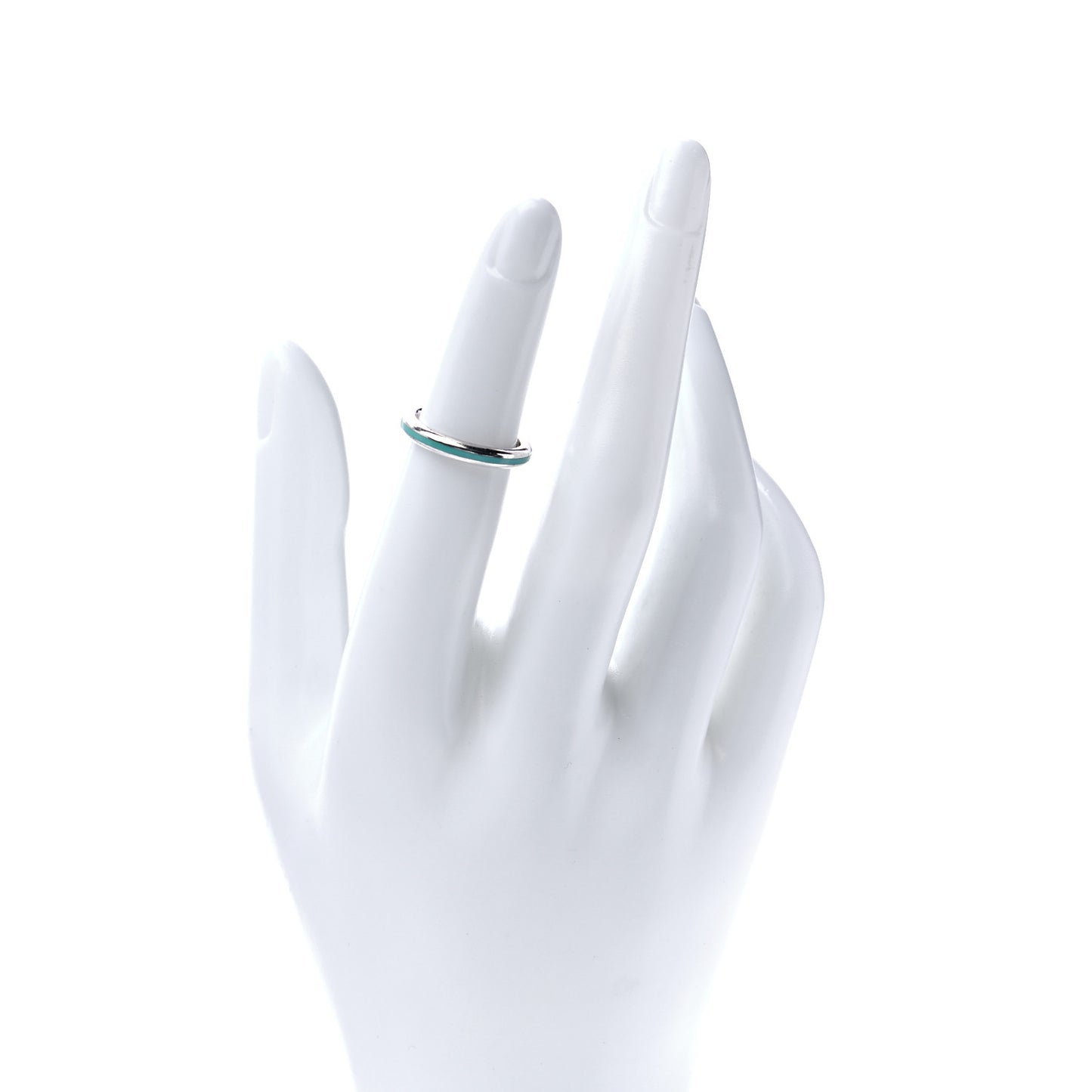 Sterling Silver Enamel Stackable Ring Blue 48 4.5