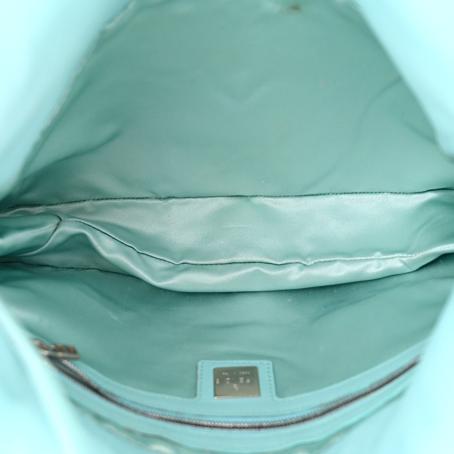 Fendi Lambskin Mama Baguette Double Flap Light Blue 5 of 14