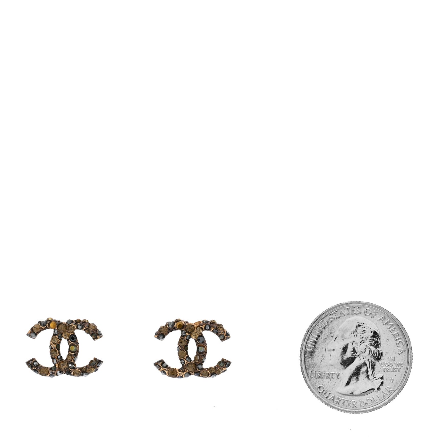 Crystal CC Earrings Silver Multicolor