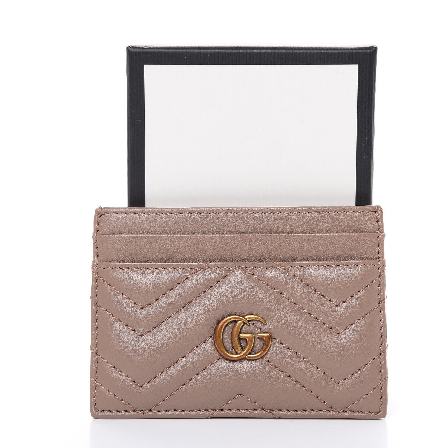 Gucci Calfskin Matelasse GG Marmont Card Holder Porcelain Rose 8 of 8