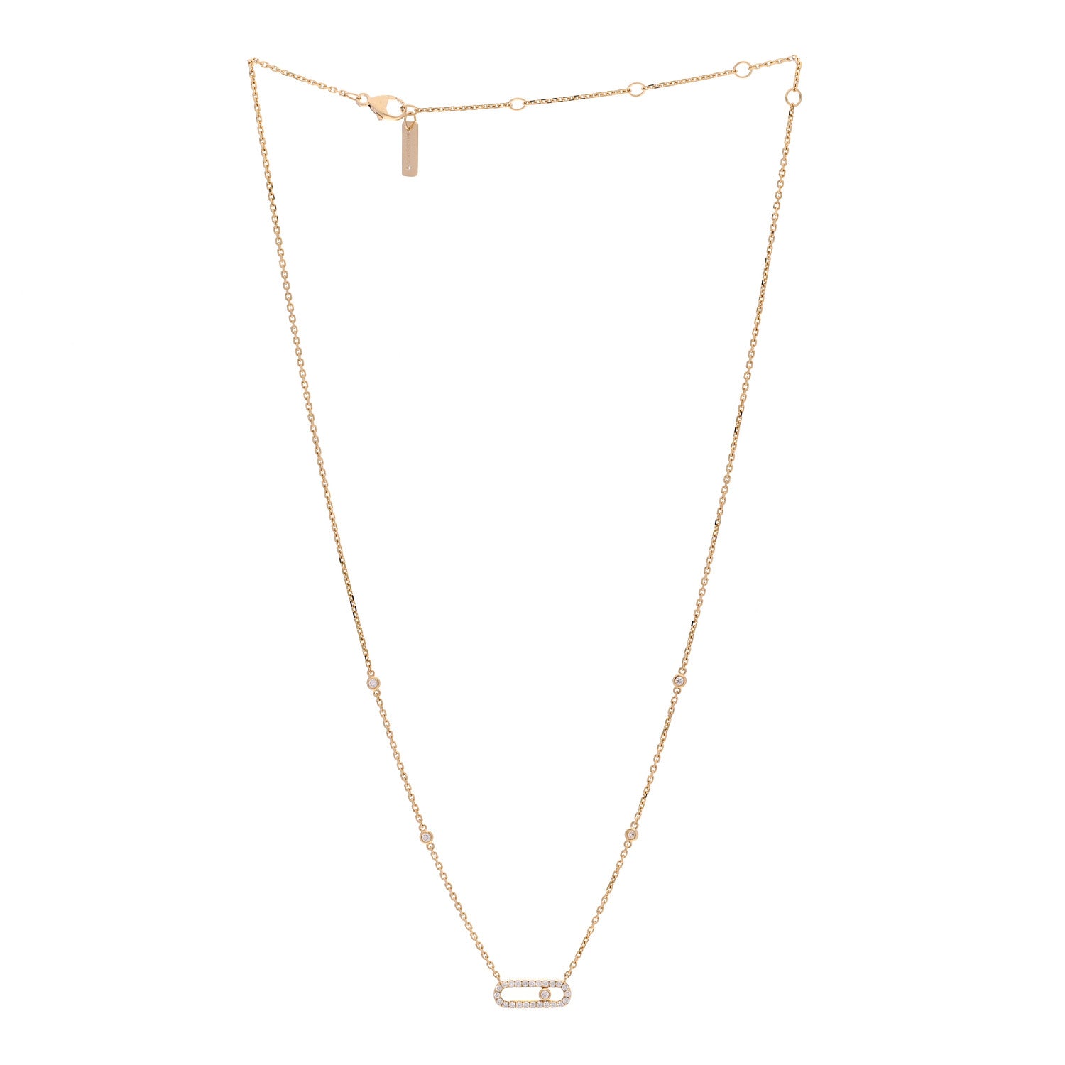 Messika 18K Yellow Gold Diamond Move Uno Pave Necklace 3 of 6