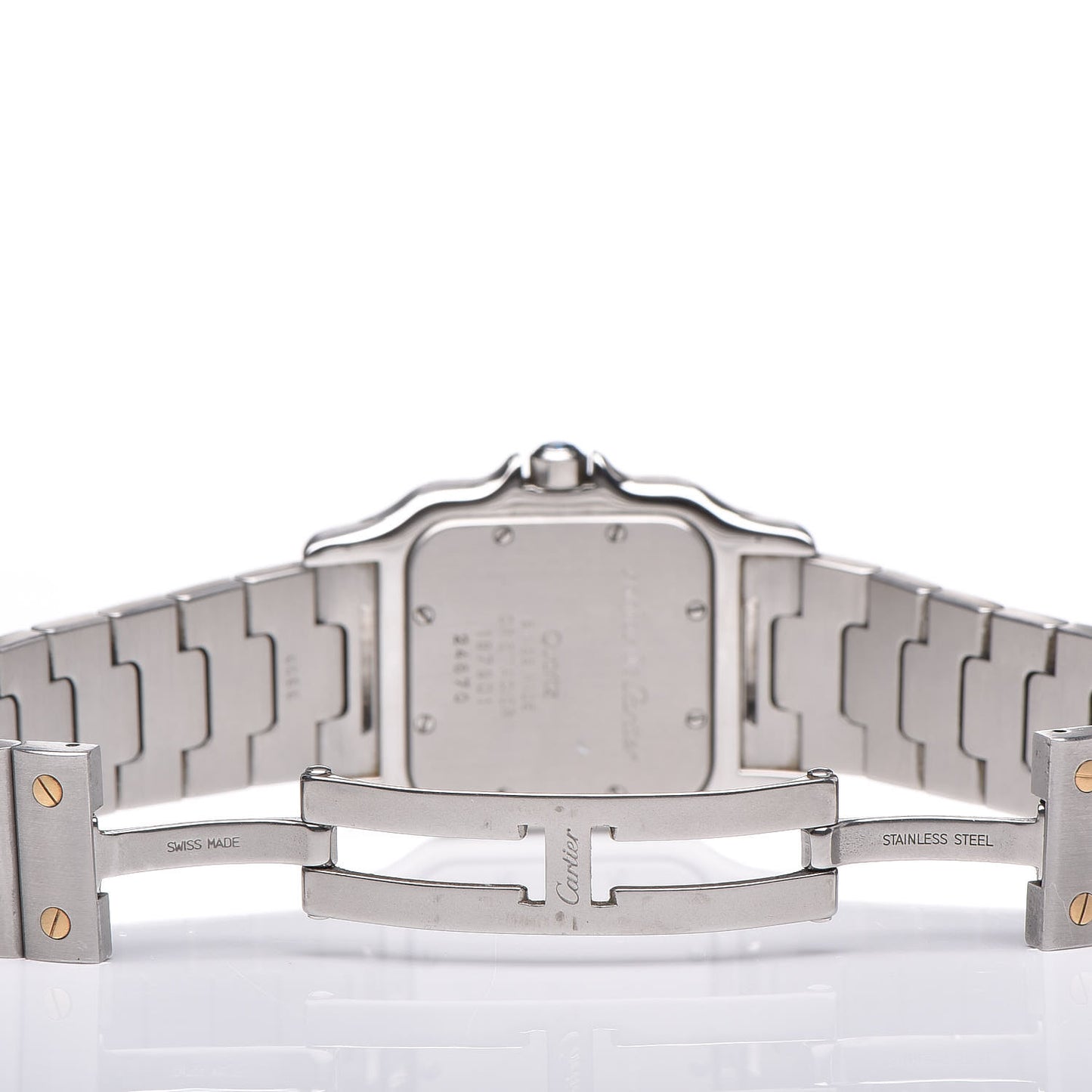 Stainless Steel 18K Yellow Gold 29mm Santos De Galbee Quartz Watch