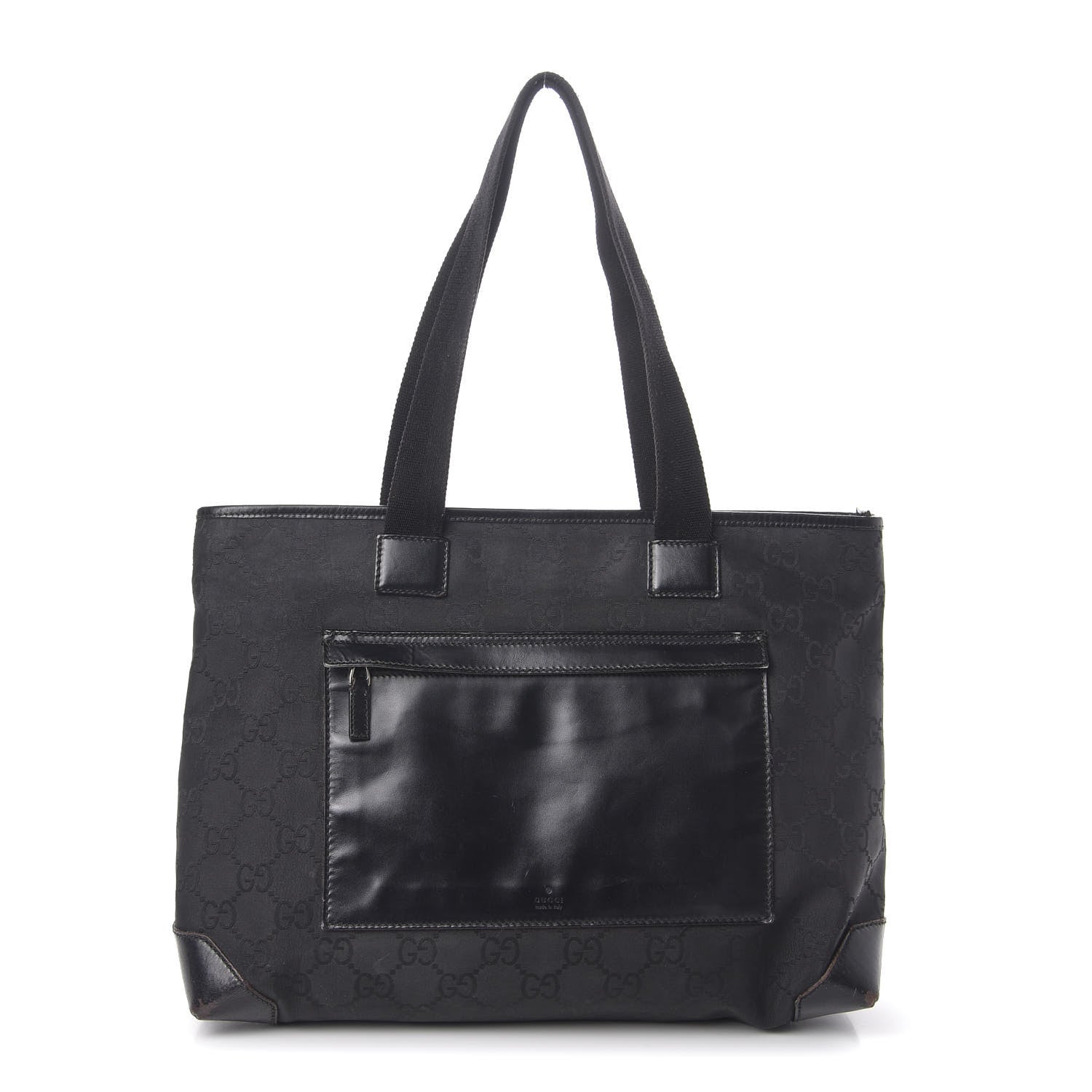 Gucci Nylon Monogram Calfskin Large Tote Bag Black 1 of 9