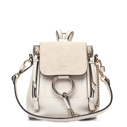 Chloe Suede Calfskin Mini Faye Backpack Off White 1 of 10