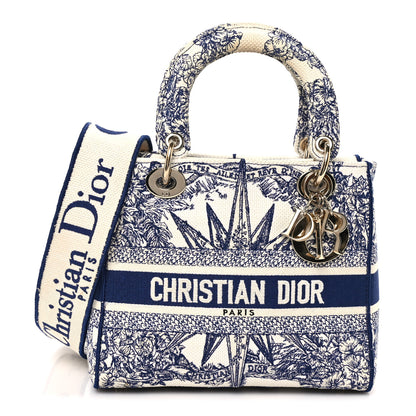 Christian Dior Canvas Reverse Embroidered Rêve d'Infini Medium Lady D-Lite Blue Multicolor 1 of 11