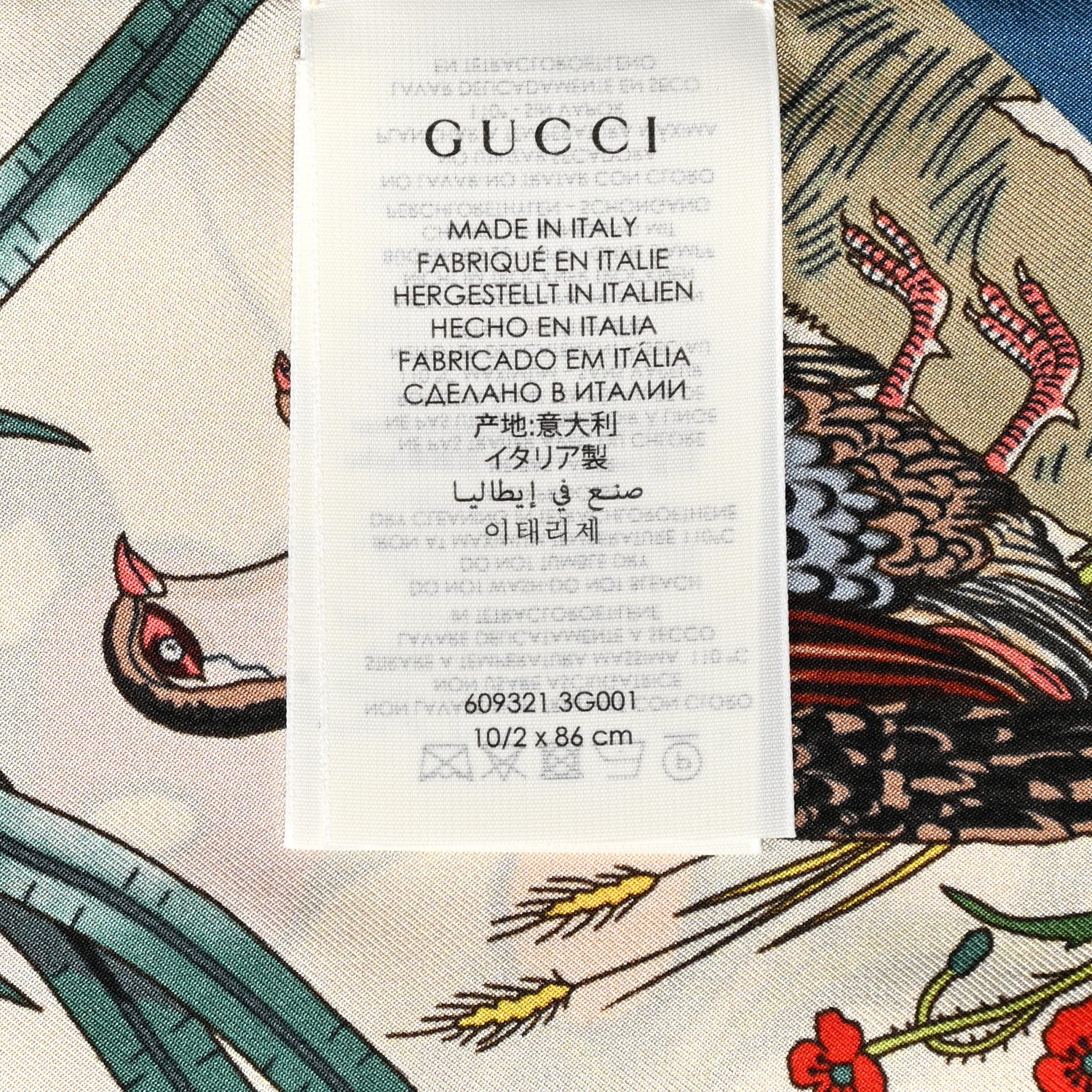 Gucci X DISNEY Silk Twill Mickey Lac Neck Bow Scarf Ivory Blue 4 of 4