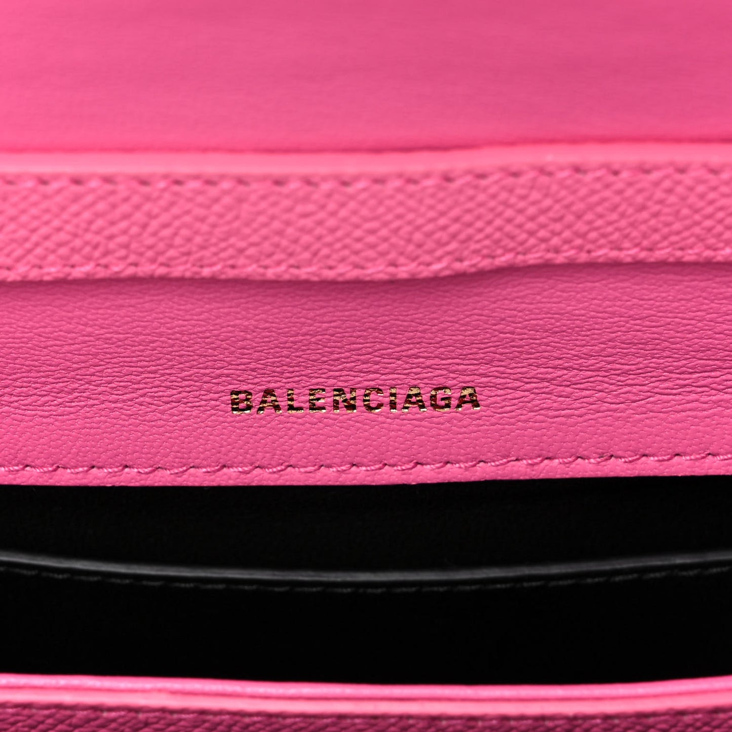 Signature Grained Calfskin Logo Print Ville Day Bag XS Rose Bubblegum Black