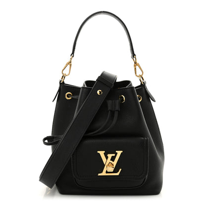 Louis Vuitton Calfskin Lockme Bucket MM Black 1 of 11
