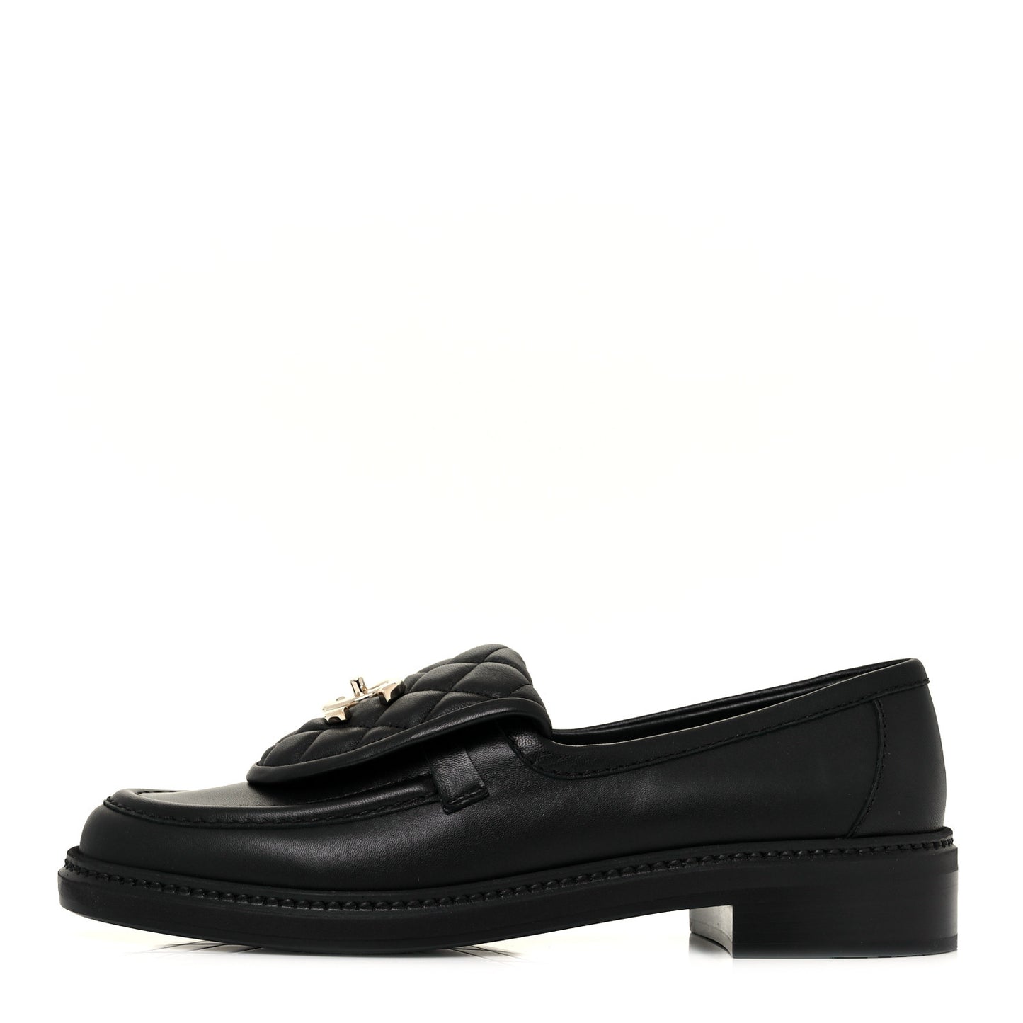 Lambskin Quilted CC Turnlock Loafers 37.5 Black