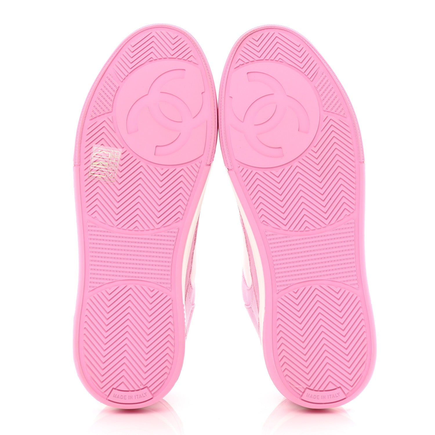 Chanel Cotton Sneakers 38.5 Pink White 5 of 9