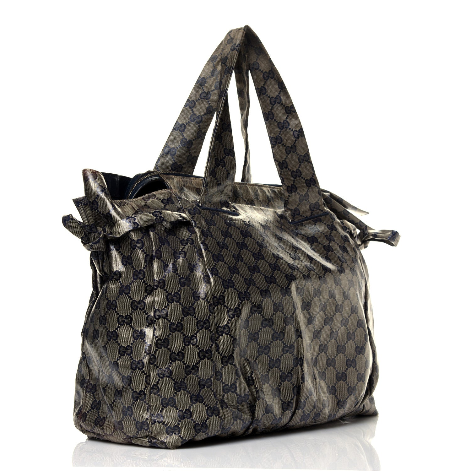 Gucci Crystal Monogram Hysteria Tote Navy Blue 2 of 10