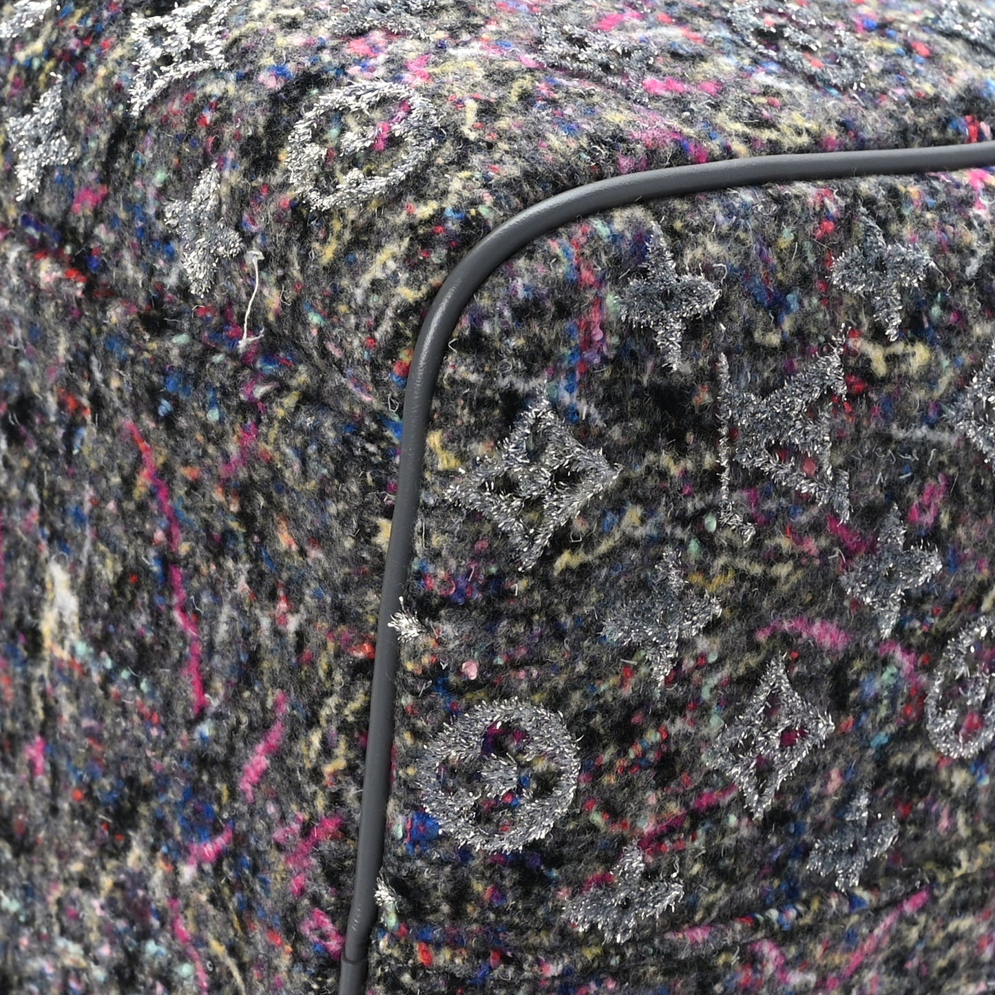 Wool Cotton Monogram Jacquard Embroidered LV Felt Keepall Bandouliere 50 Gris