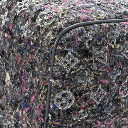 Louis Vuitton Wool Cotton Monogram Jacquard Embroidered LV Felt Keepall Bandouliere 50 Gris 10 of 10