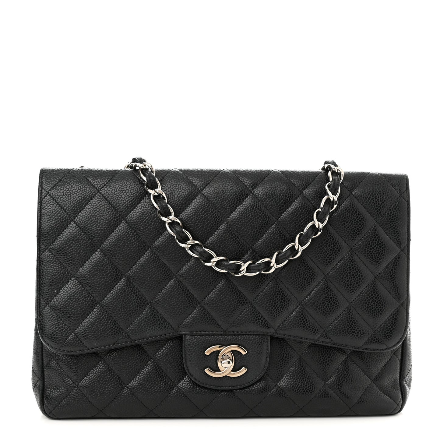 Caviar Quilted Jumbo Single Flap Black