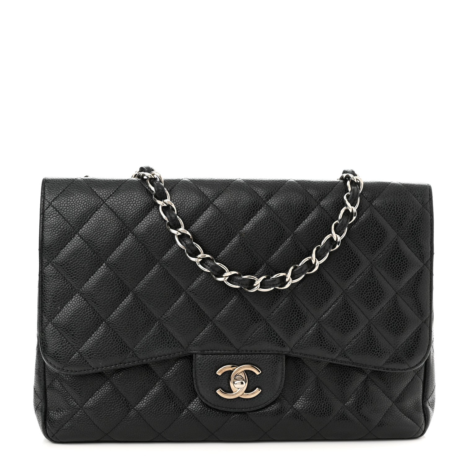 Chanel Caviar Quilted Jumbo Single Flap Black 1 of 13