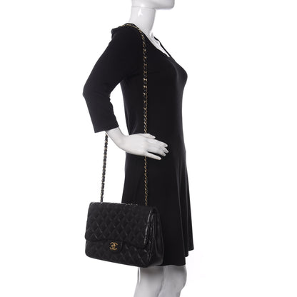 Chanel Lambskin Quilted Jumbo Single Flap Black 2 of 10