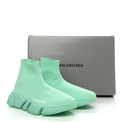 Balenciaga Technical 3D Recycled Knit Womens Speed 2.0 Transparent Sole Sneakers 37 Mint 9 of 9