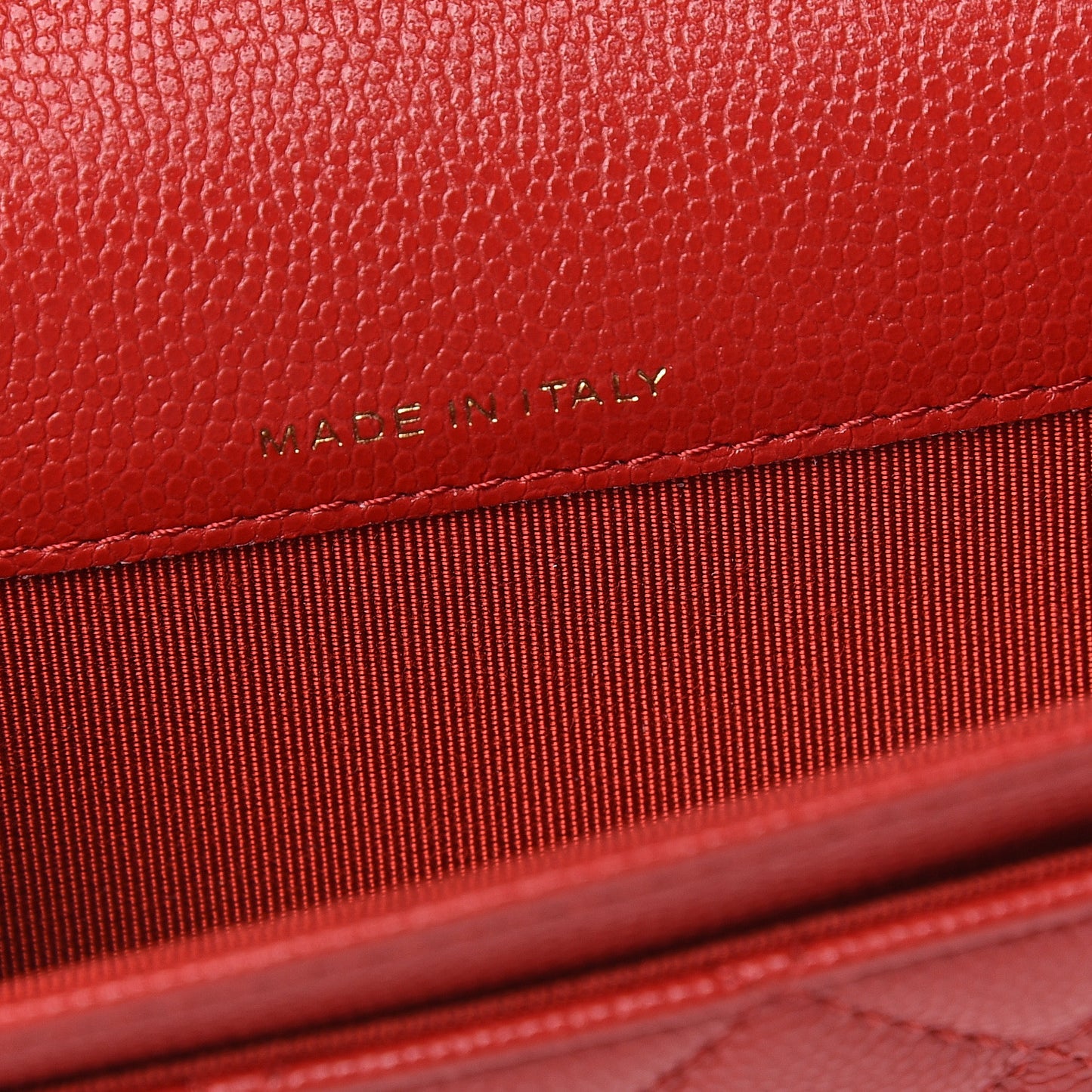 Caviar Quilted Flap Card Holder Wallet Red