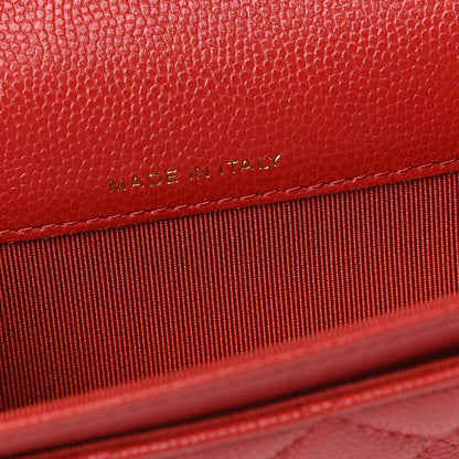 Chanel Caviar Quilted Flap Card Holder Wallet Red 6 of 8