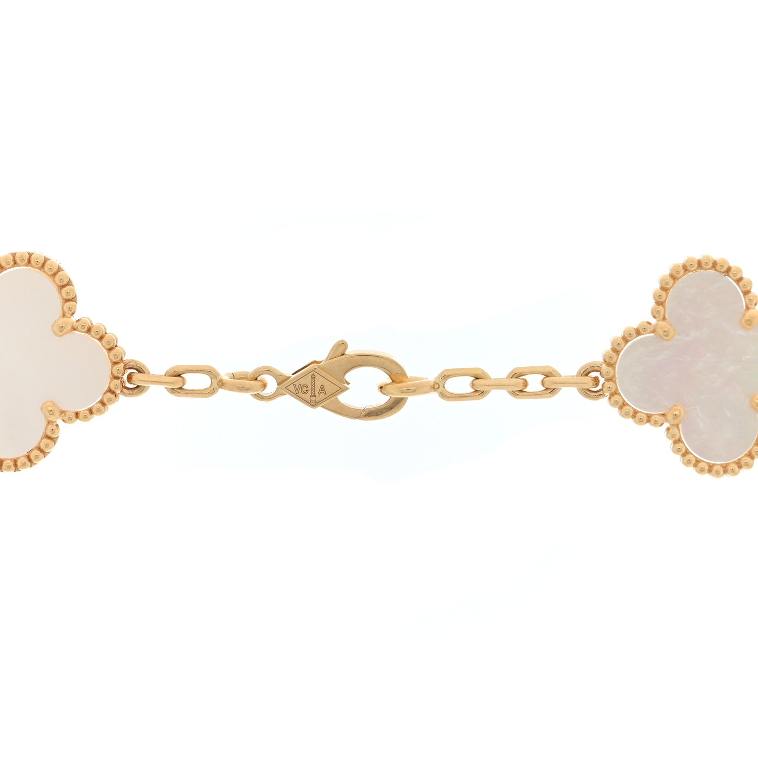 Van Cleef & Arpels 18K Yellow Gold Mother of Pearl 10 Motifs Vintage Alhambra Necklace 4 of 4