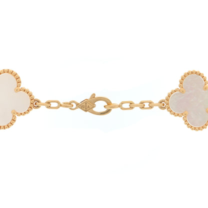 Van Cleef & Arpels 18K Yellow Gold Mother of Pearl 10 Motifs Vintage Alhambra Necklace 4 of 4