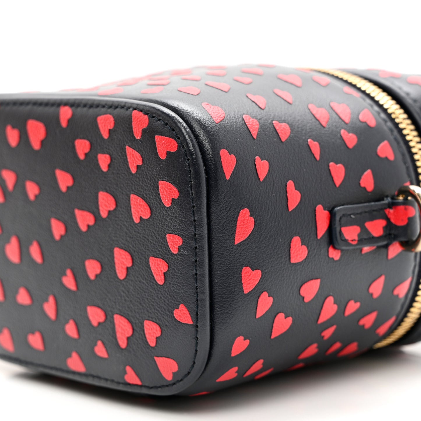 Lambskin Heart Print Micro Lady Dior Vanity Case Blue Red