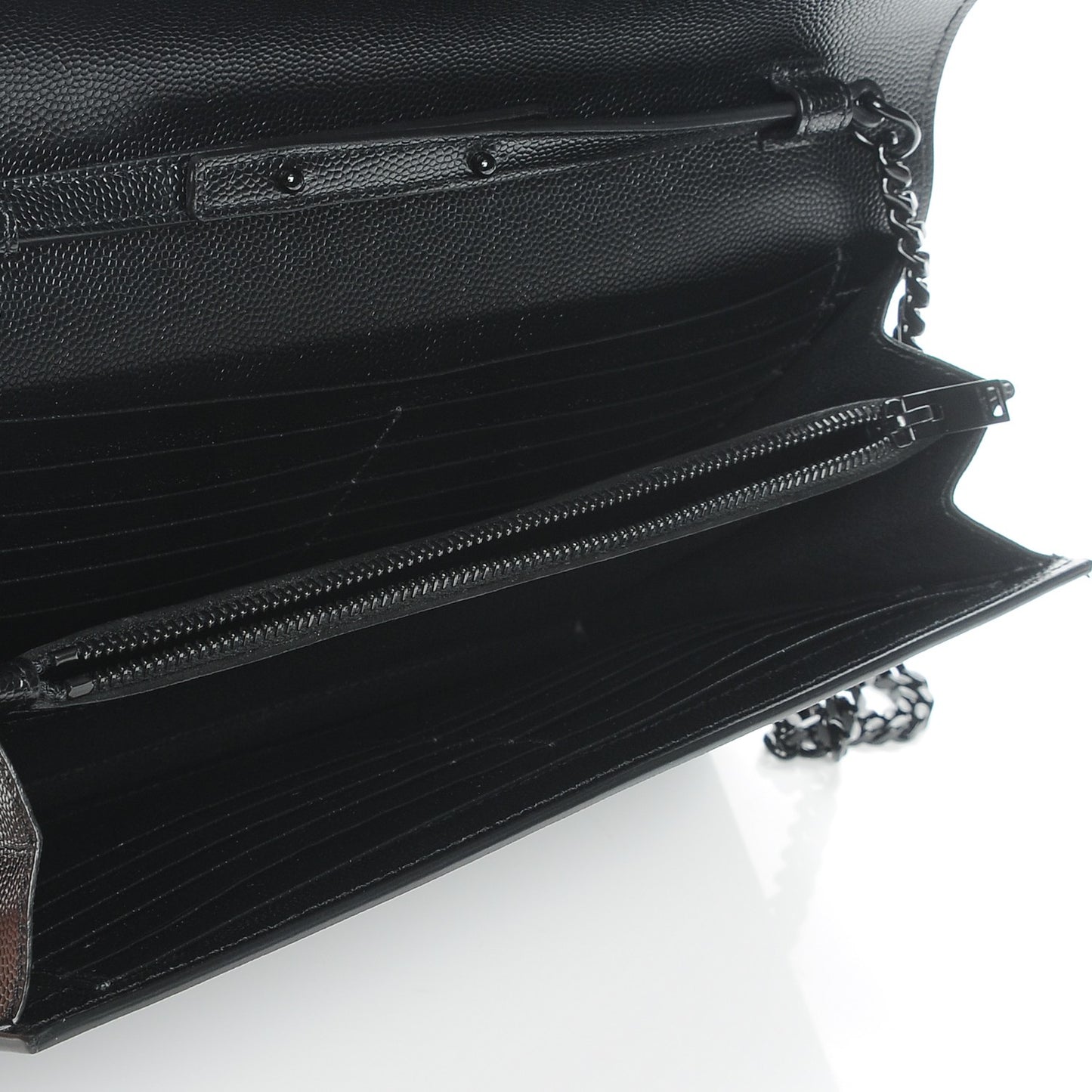Grain De Poudre Monogram Chain Wallet Black