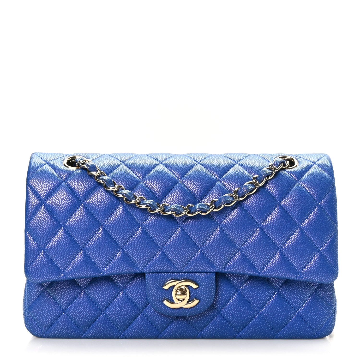 Chanel Caviar Quilted Medium Double Flap Blue 1 of 10