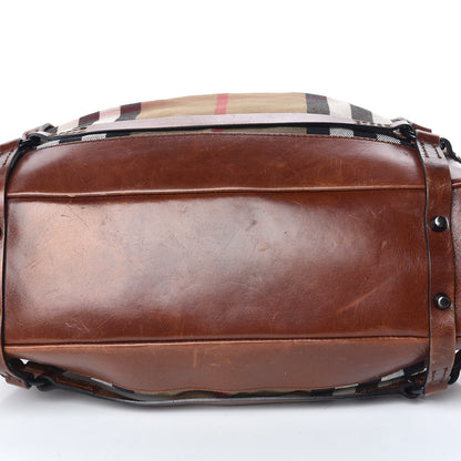 Burberry Bridle Calfskin House Check Kenton Hobo Brown 23 of 27