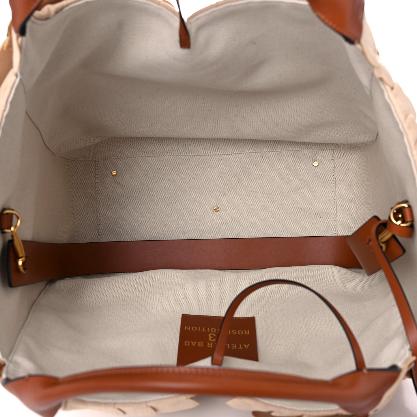 Canvas Atelier 03 Rose Edition Large Tote Bag Naturale Saddle Brown