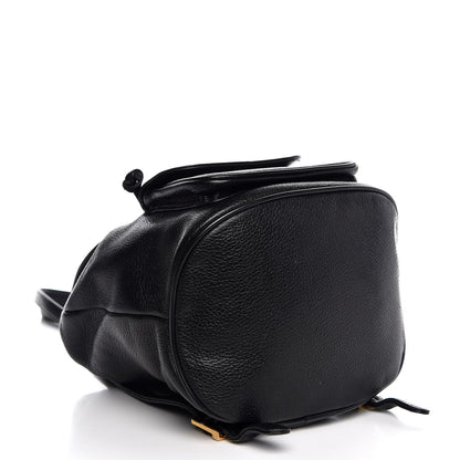 MCM Grained Calfskin Studded Drawstring Backpack Black 3 of 6