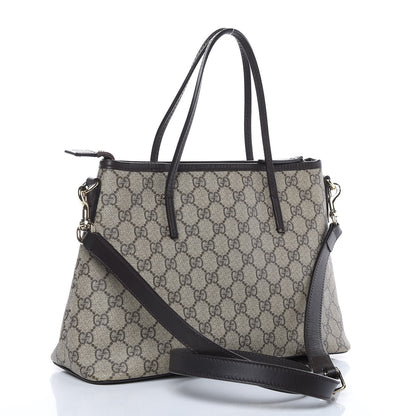 Gucci GG Supreme Monogram Small Zippered Tote Dark Brown 3 of 15