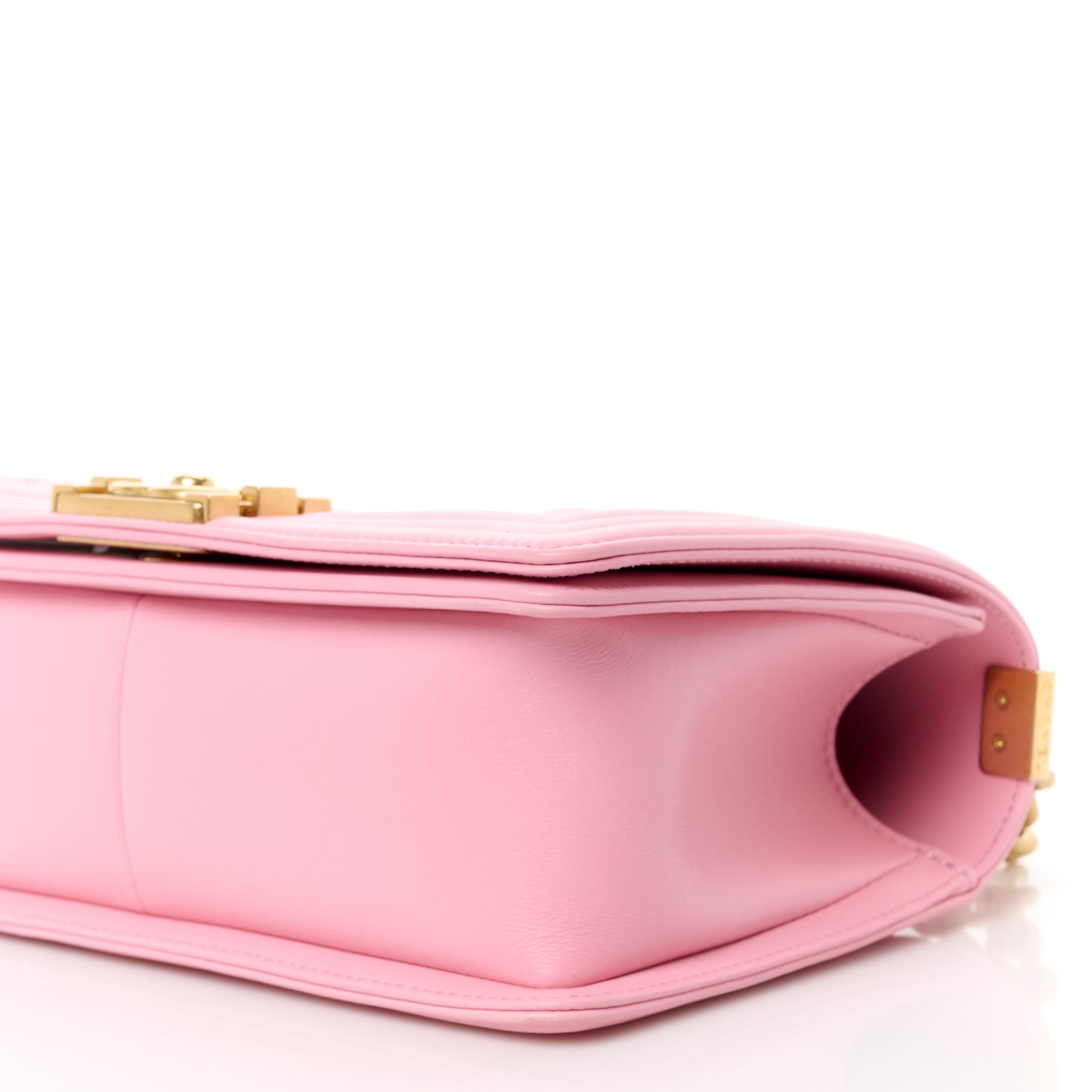 Calfskin Quilted Medium Boy Flap Light Pink