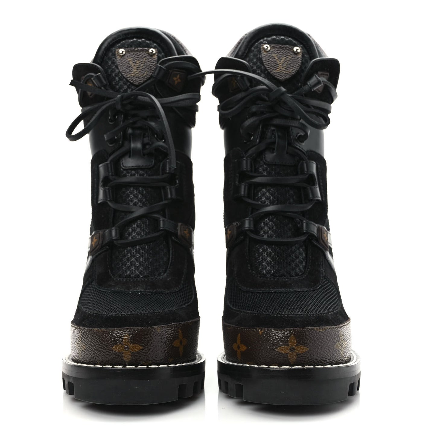 Suede Calfskin Monogram Star Trail Ankle Boots 40 Black